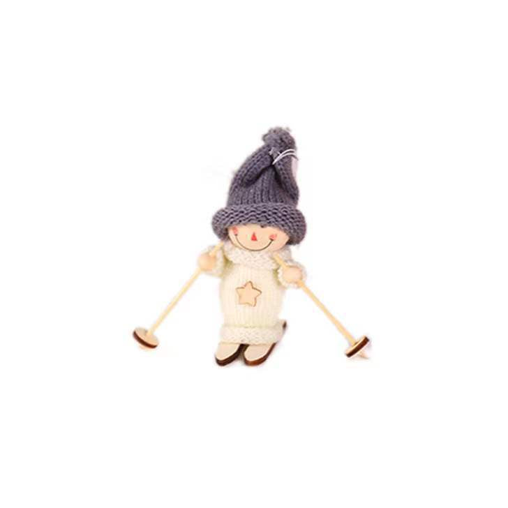 Decorative Santa Claus figure in ski style