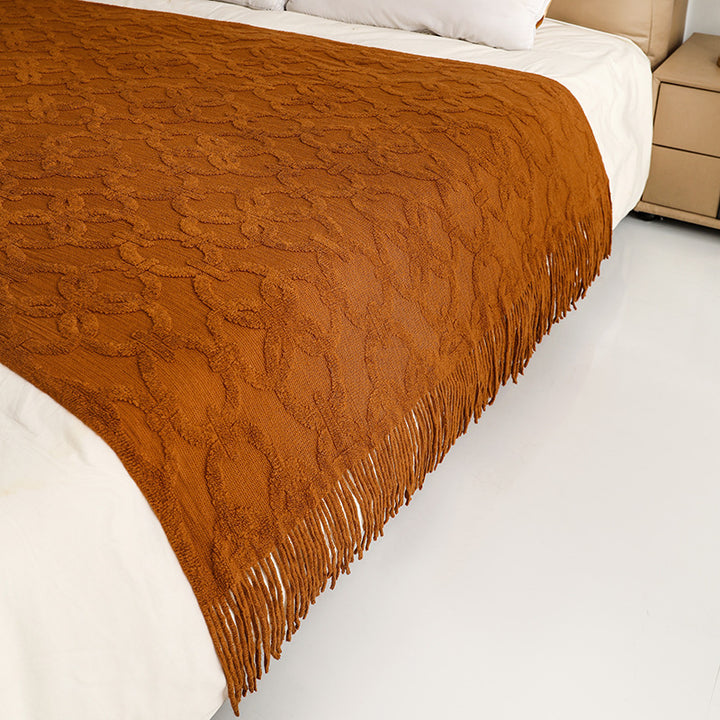 Decorative Fringe Throw Blanket Kalsten