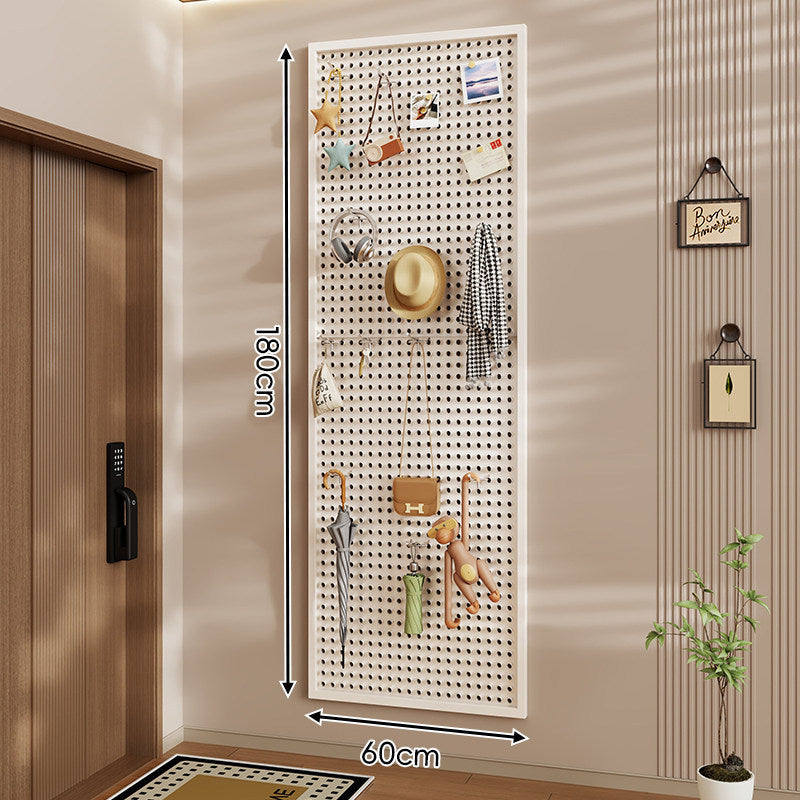 Wall-Mounted Perforated Pegboard Organizer Panel Large Square with Modular Hooks and Accessories