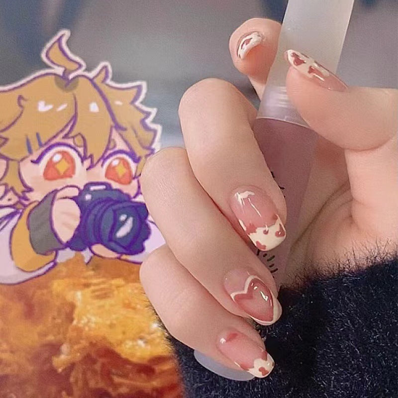 Artistic nail art with heart design Kalsten