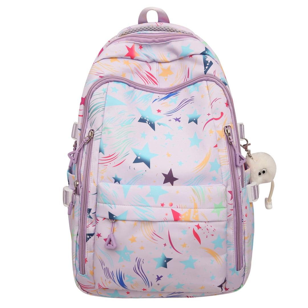 Backpack with Colorful Star Pattern and Innovative Storage Options Kalsten