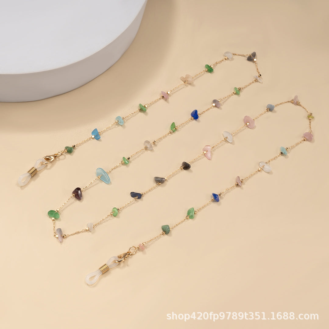 Multi-Color Stone Chain Necklace kalsten
