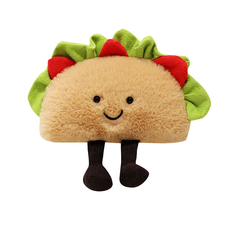 Plush Taco Character Sitting Toy with Dangling Corduroy Legs Kalsten