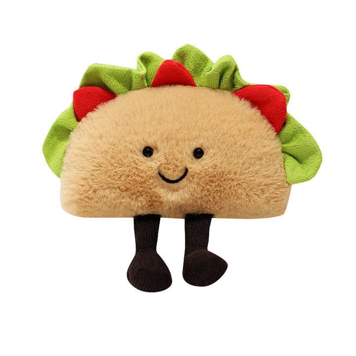 Plush Taco Character Sitting Toy with Dangling Corduroy Legs Kalsten