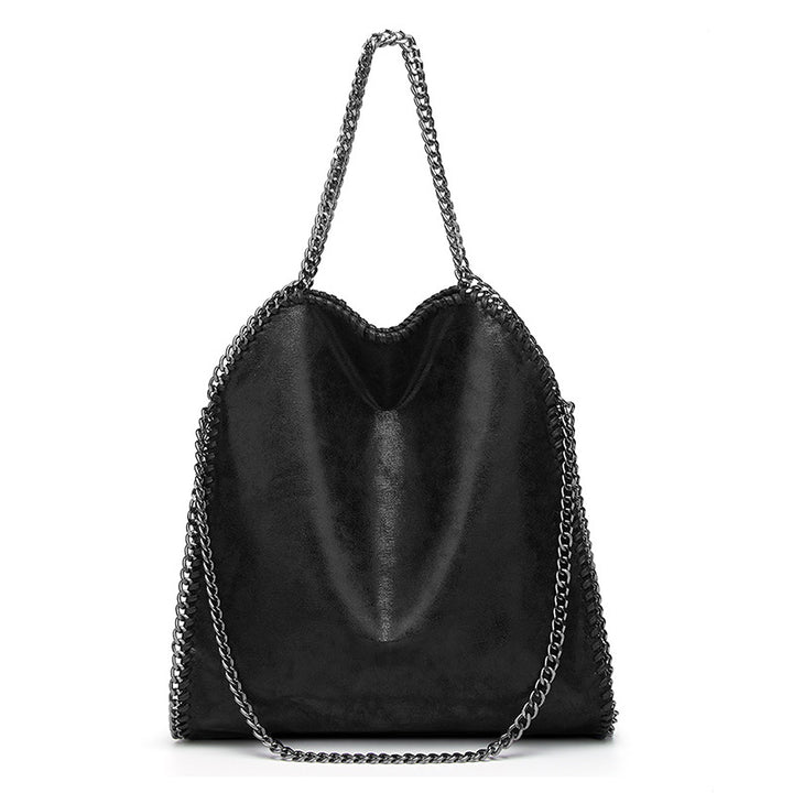 Elegant Chain-Trimmed Shoulder Handbag