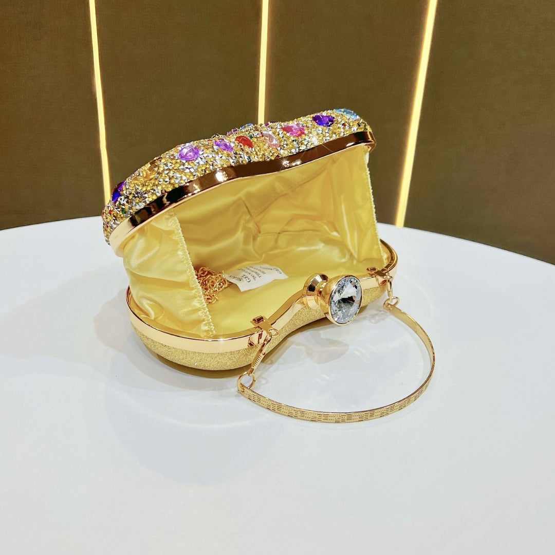 Ornate Crystal-Embellished Evening Clutch