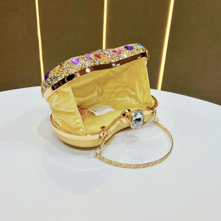Ornate Crystal-Embellished Evening Clutch