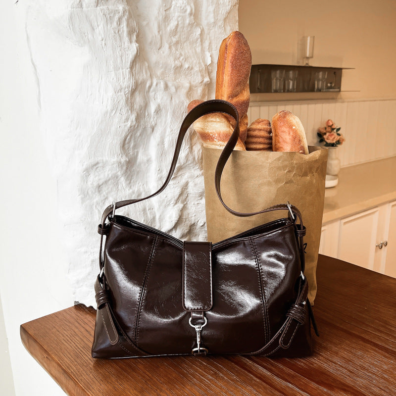 Casual Leather Shoulder Bag