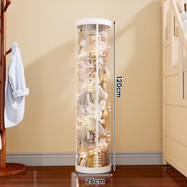 Vertical Transparent Plush Toy Storage Cylinder Organizer