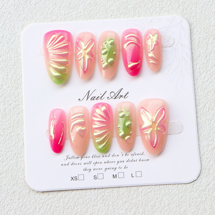 Detailed Floral Nail Art Set