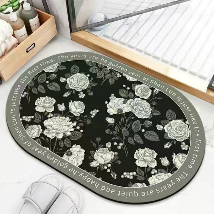 Plush Floral Bath Mat Kalsten
