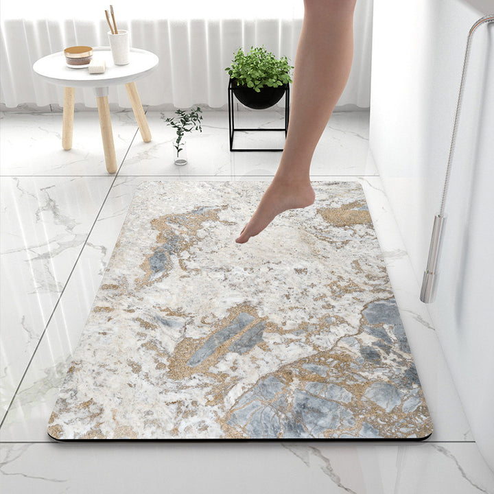 Soft Print Abstract Marble Bath Mat Kalsten