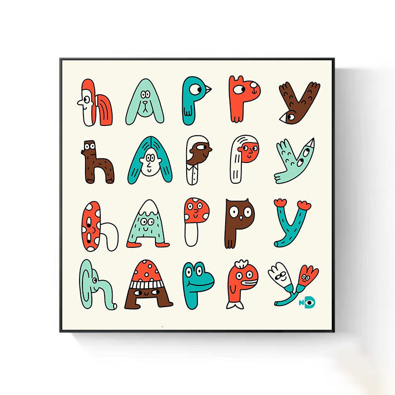 Playful Cartoon Character Canvas Artwork