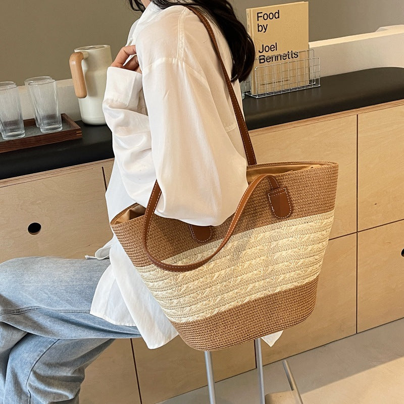 Spacious Woven Straw Tote