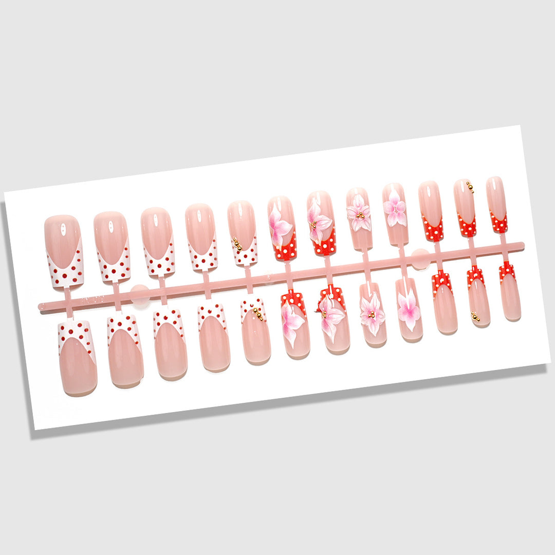 Artistic Floral Press-On Nail Set