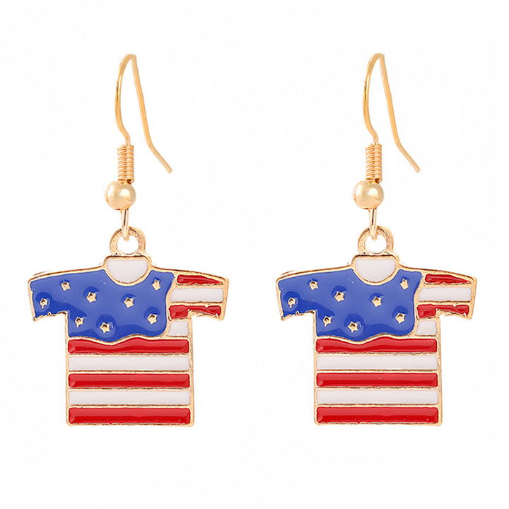 Women's nan patriotic horseshoe enamel dangle earrings with star-accented design and fishhook findings Kalsten