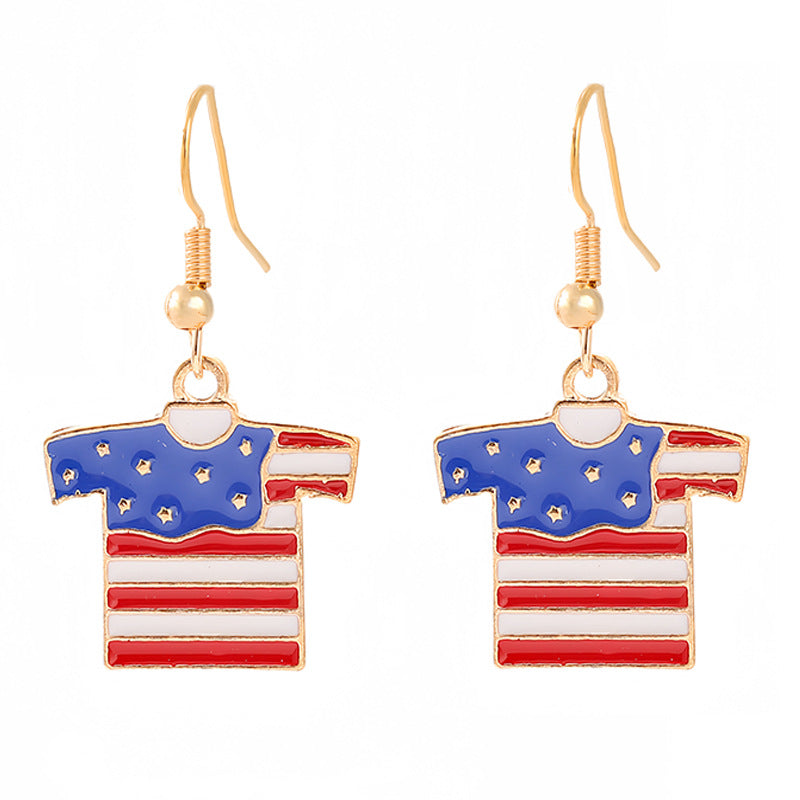 Women nan enamel horseshoe earrings with star motif and fishhook closure Kalsten