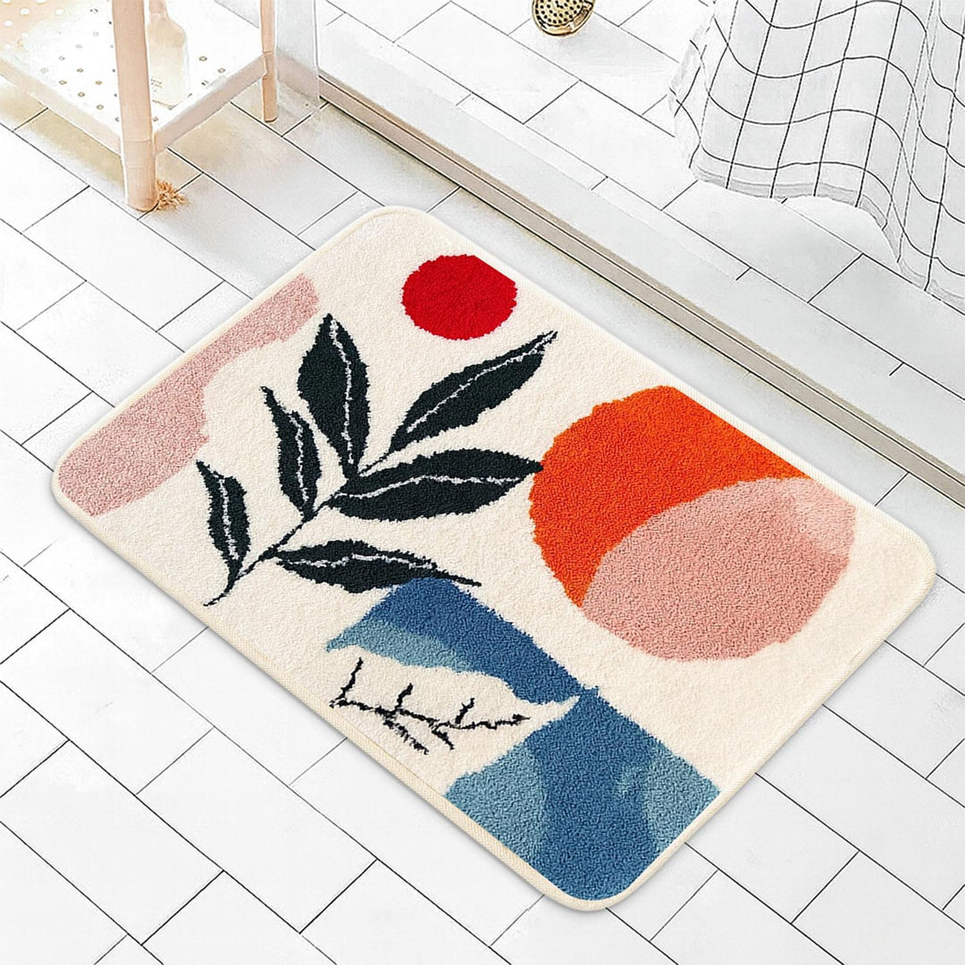 Floral-Themed Plush Bath Mat