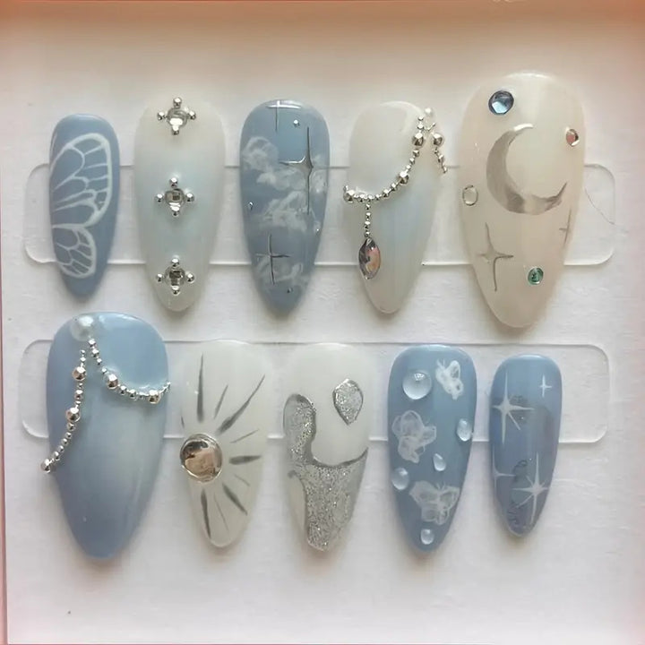 Artistic Ocean-Inspired Nail Art Set Kalsten