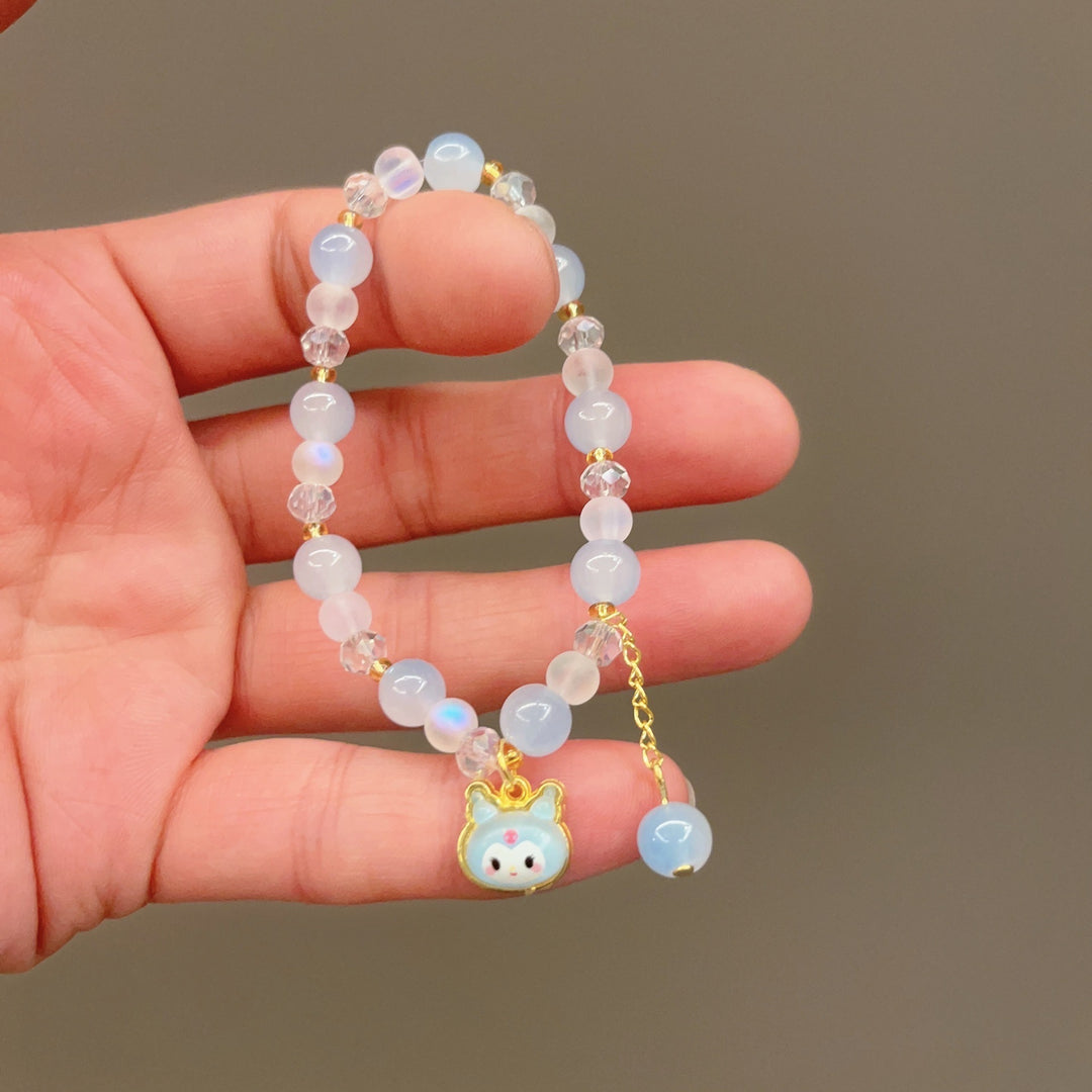 Playful bracelet with colorful glass beads and pendant Kalsten
