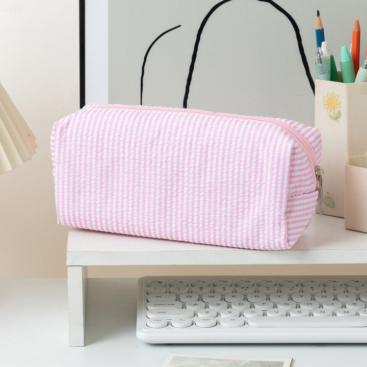 Striped Zippered Pencil Case Bag Kalsten
