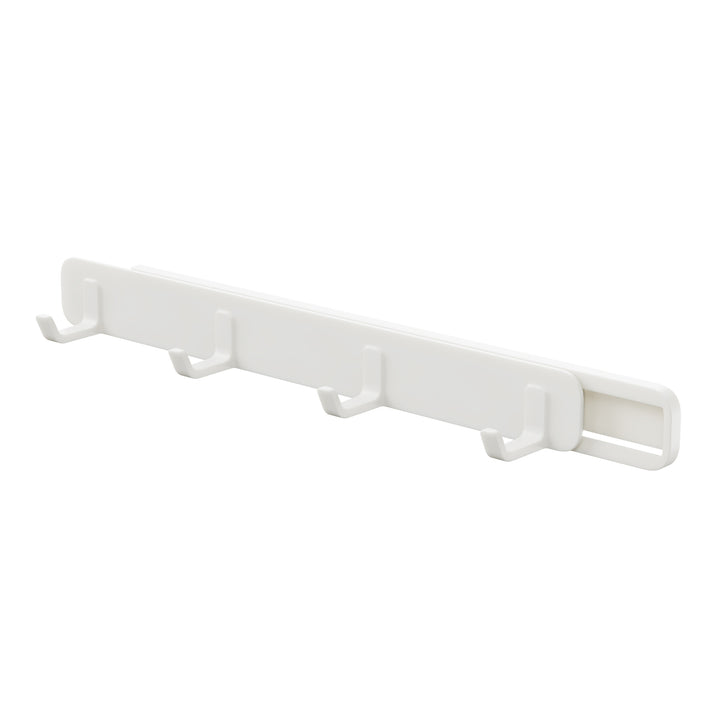 Wall hook strip with multiple rounded hooks and self-adhesive back