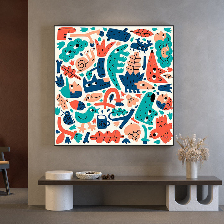Colorful Cartoon Canvas Art