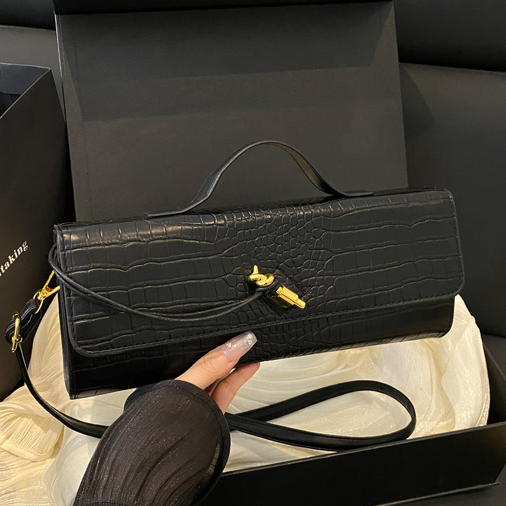 Elegant Crocodile-Textured Handbag