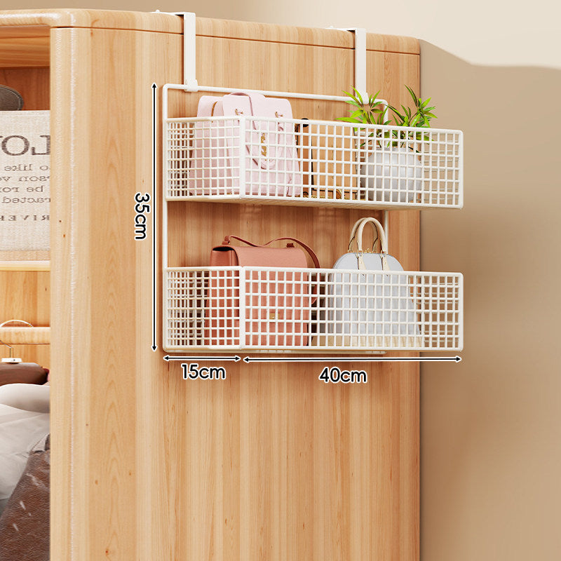 Over-the-Door Multi-Tier Metal Grid Hanging Storage Organizer