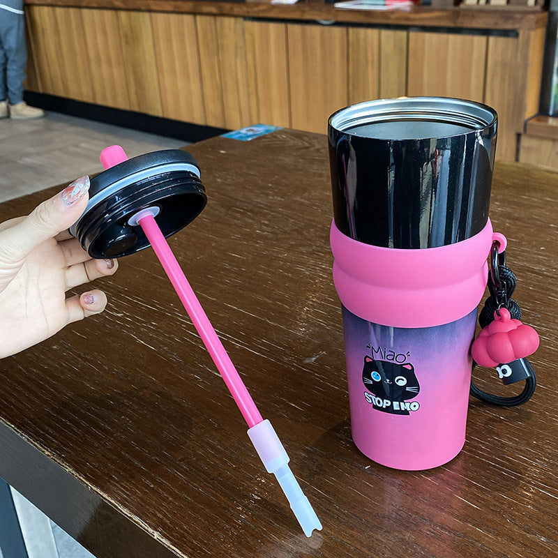 Women's playful coffee mug with silicone sleeve and integrated pendant Kalsten