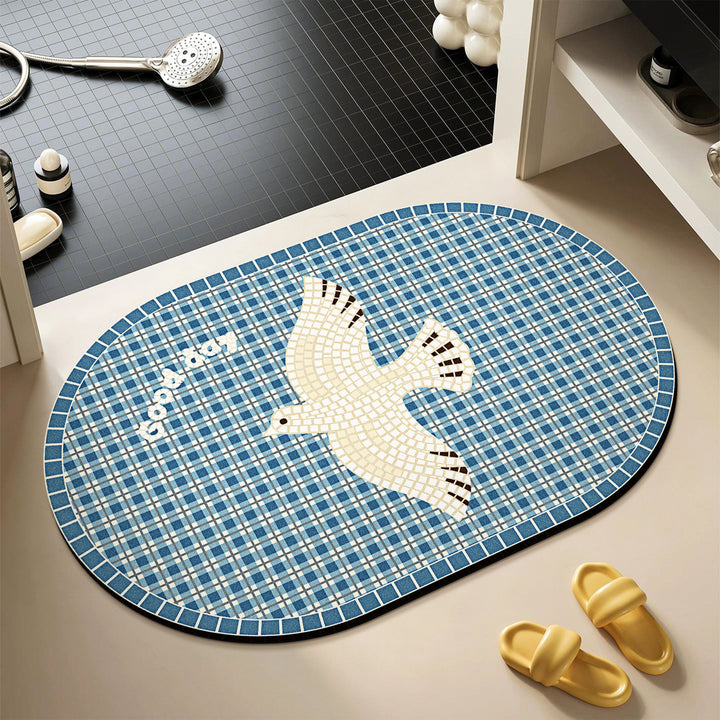 Mosaic-Inspired Bath Mat