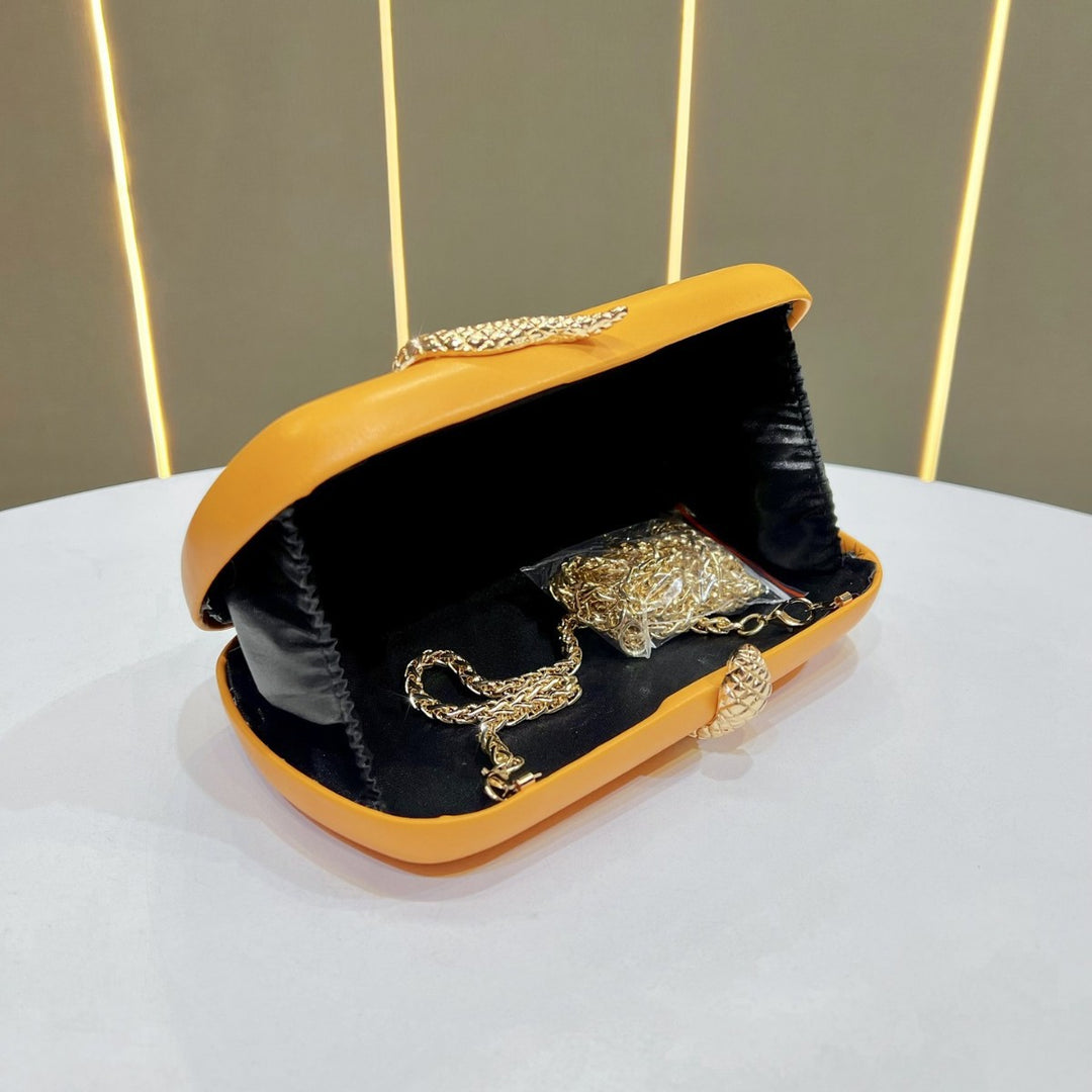Stylish Snake-Detail Evening Clutch