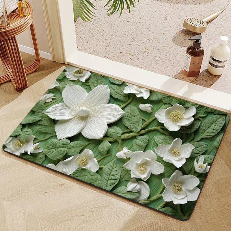 Elegant Floral Decorative Bath Mat