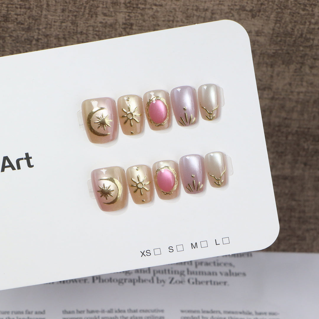 Decorative Nail Art with Gold Accents Kalsten