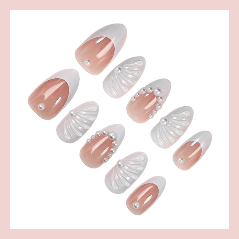Artificial nail set with elegant peaks and 3D details Kalsten