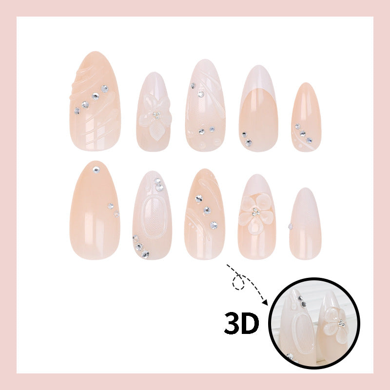 Art nail set with elegant flower and glitter details Kalsten