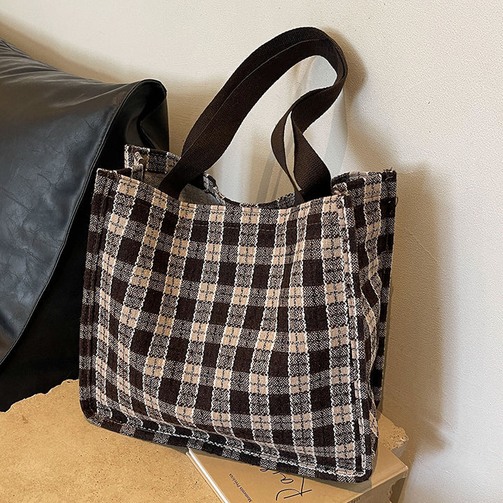 Fashionable Plaid Tote Bag