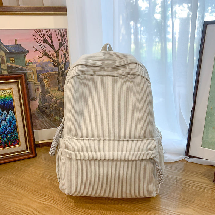 Textured Corduroy Laptop Backpack Kalsten