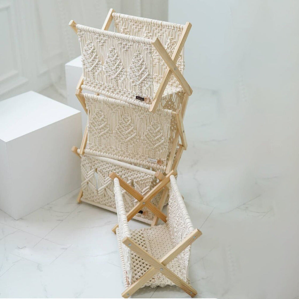 Decorative Macrame Storage Basket Kalsten