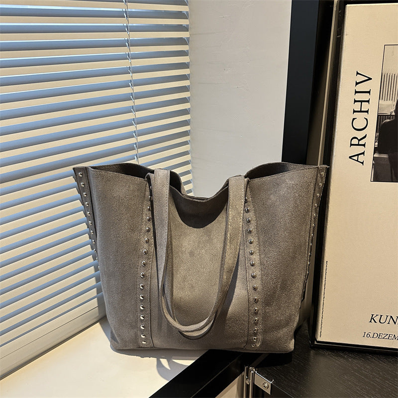 Chic Studded Suede Tote Bag Kalsten