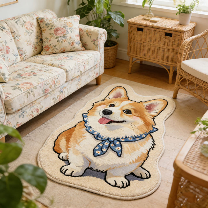 Cute Cat-Themed Plush Area Rug