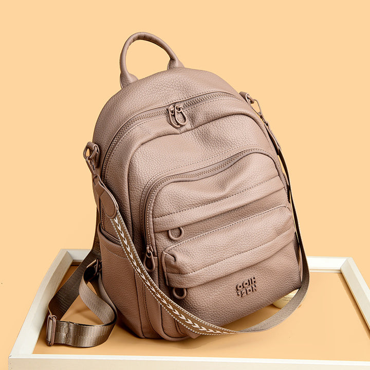 Leather Multi-Compartment Backpack Kalsten
