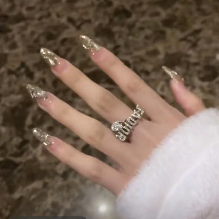 Glamorous Rhinestone Press-On Nail Set