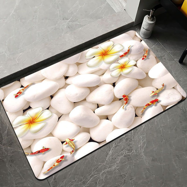 Elegant Floral Design Bath Mat Kalsten