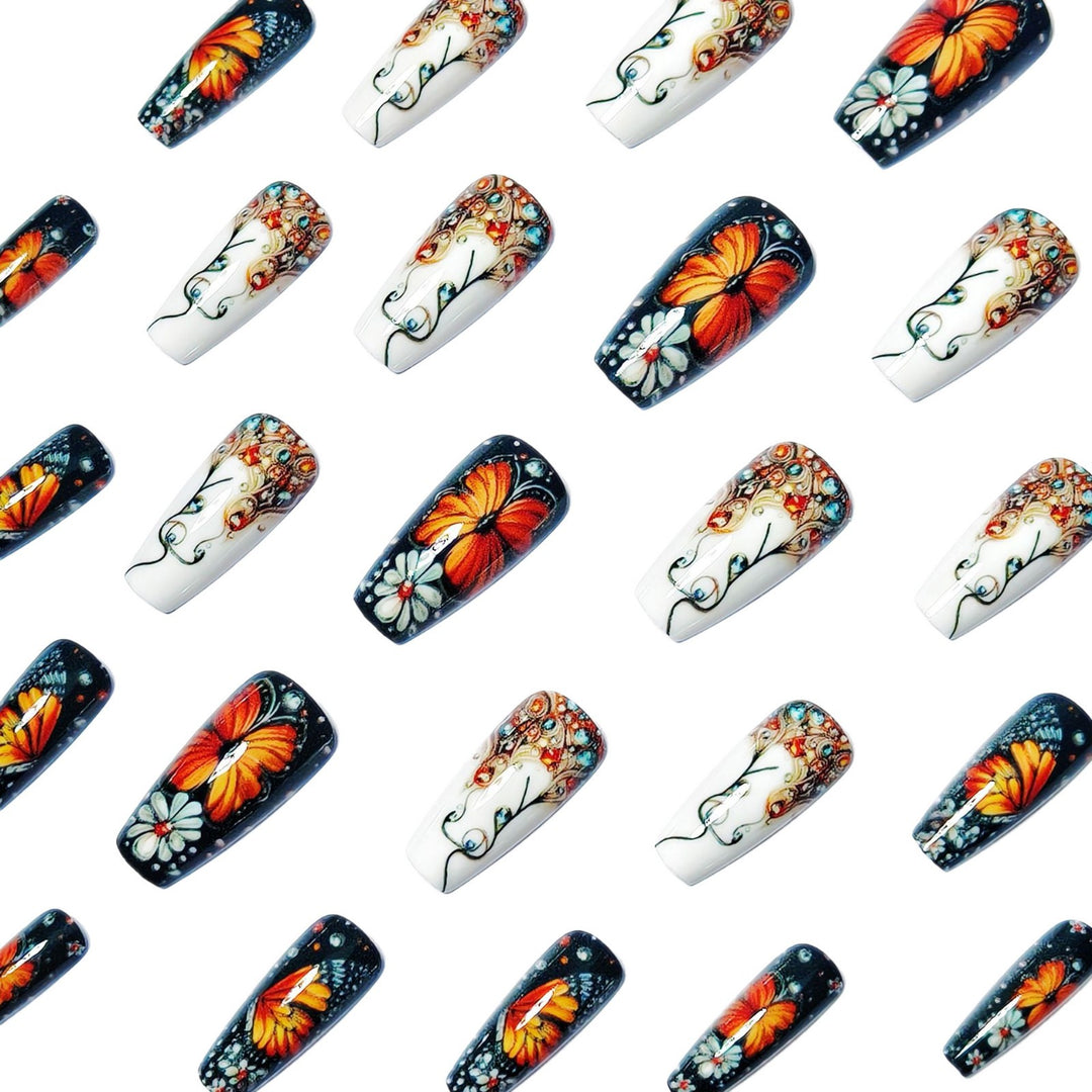 Intricate Butterfly Design Nail Art Kalsten