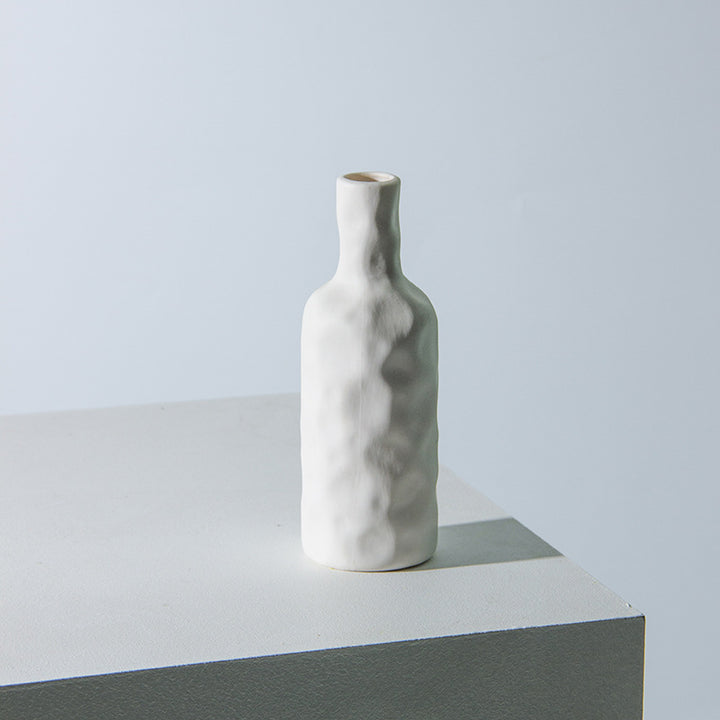 Artistic Textured Ceramic Bottle Vase
