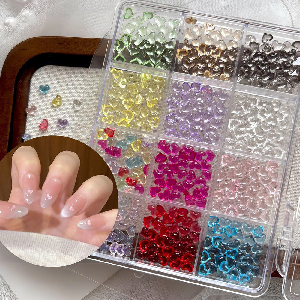 Decorative Heart-Shaped Nail Art Gems