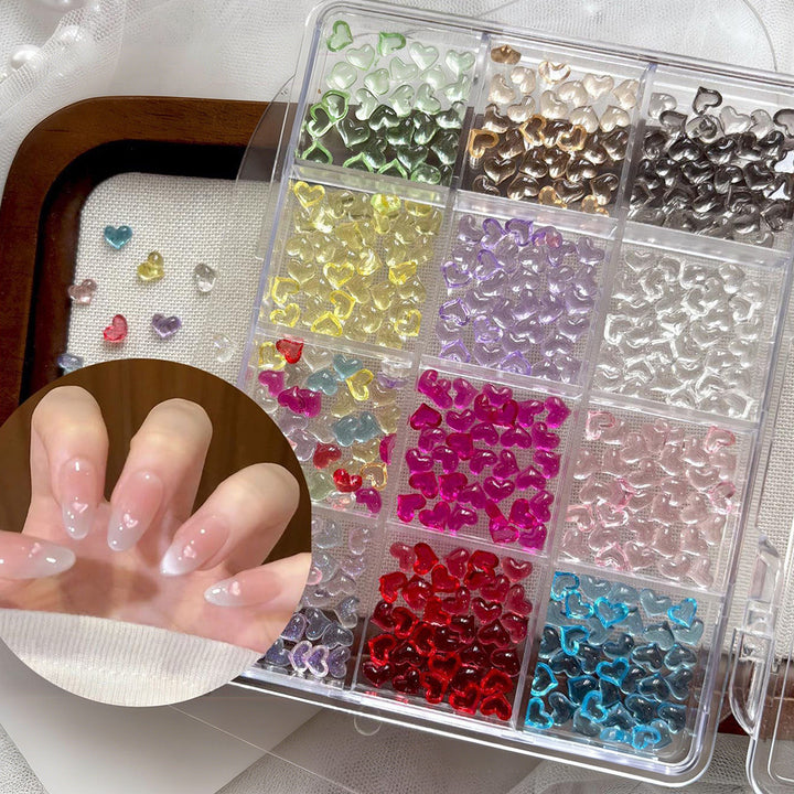 Decorative Heart-Shaped Nail Art Gems