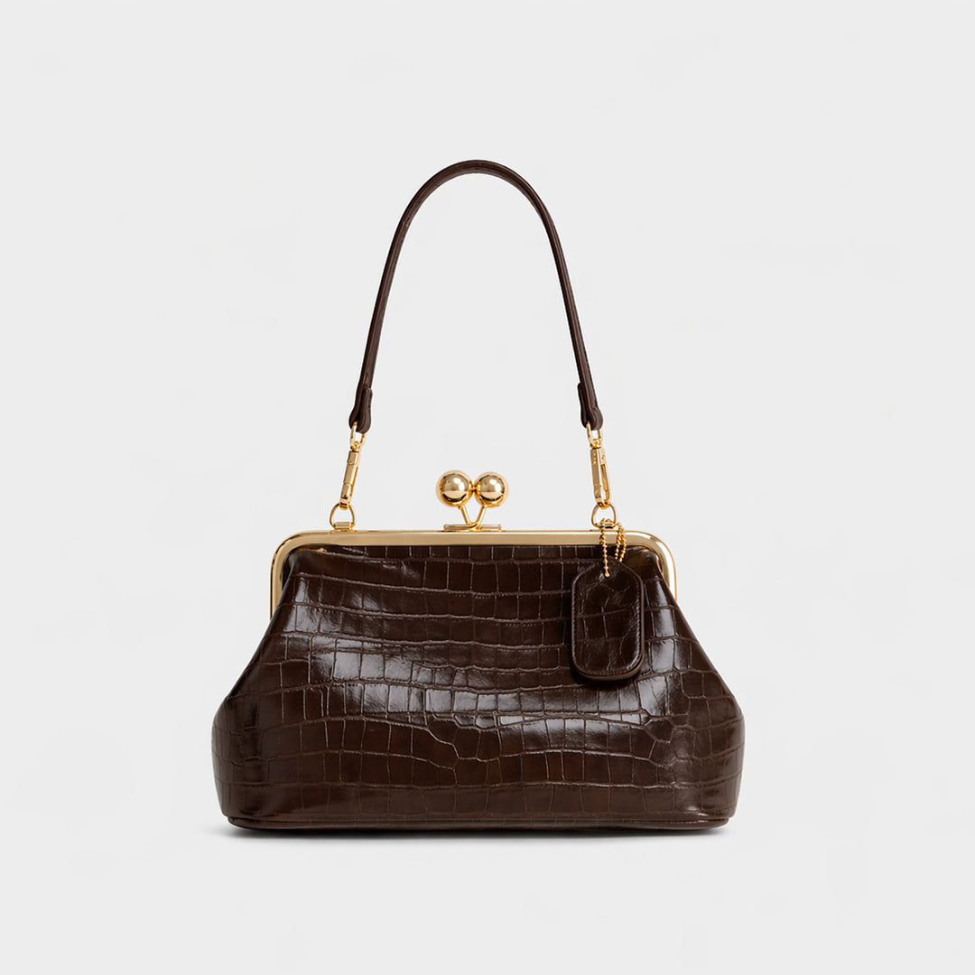 Crocodile Patterned Evening Handbag
