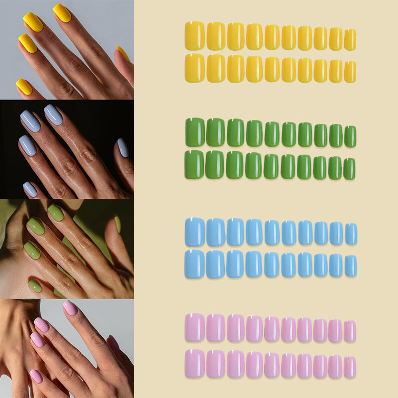 Glossy Press-On Nail Set with Creative Colorful Styles Kalsten